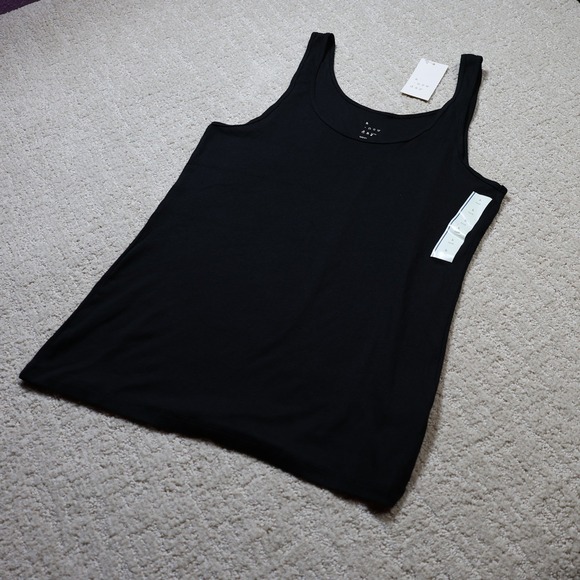a new day Tops - A New Day Womens Black Ribbed Tank Top Scoop Neck Sleeveless Z956WW Size Large